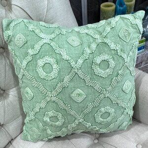 Artistic Accents Sage Green Embroidered Pillow